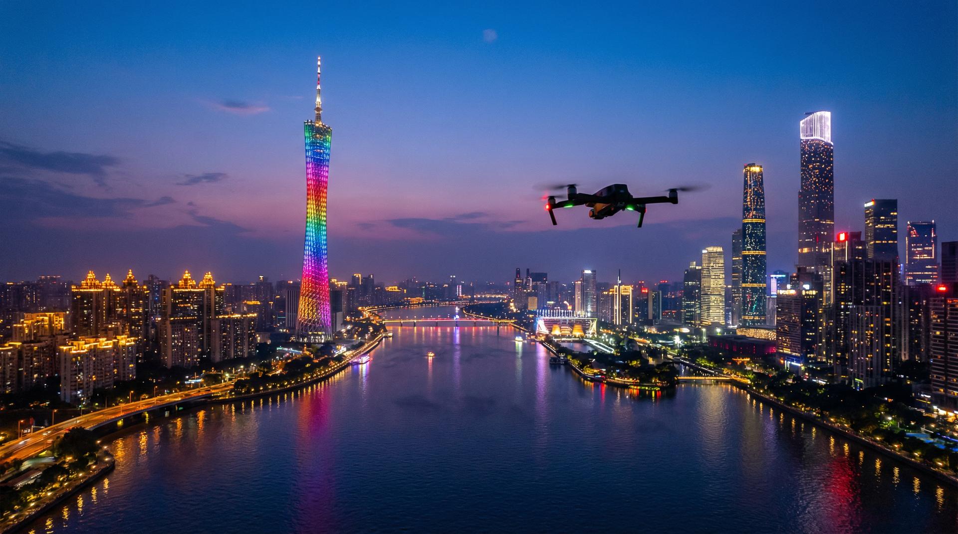 17c一起草航拍广州CBD视频